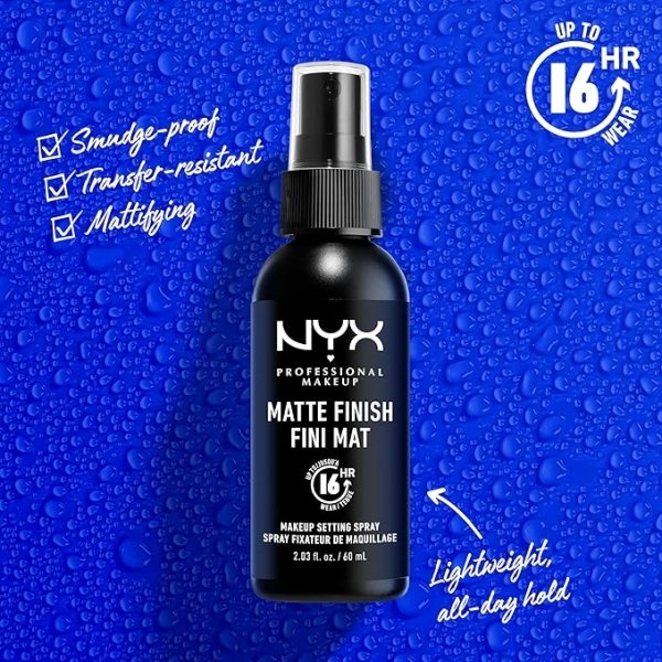 NYX Matte Finish Setting Spray, Fijador de maquillaje, 60ml - Imagen 3